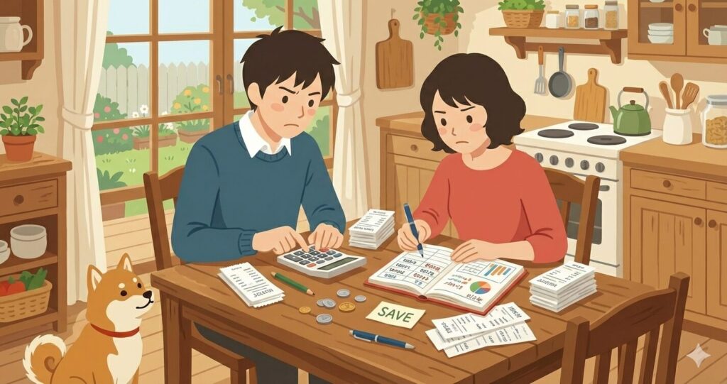 家計簿を作って節約に取り組む夫婦