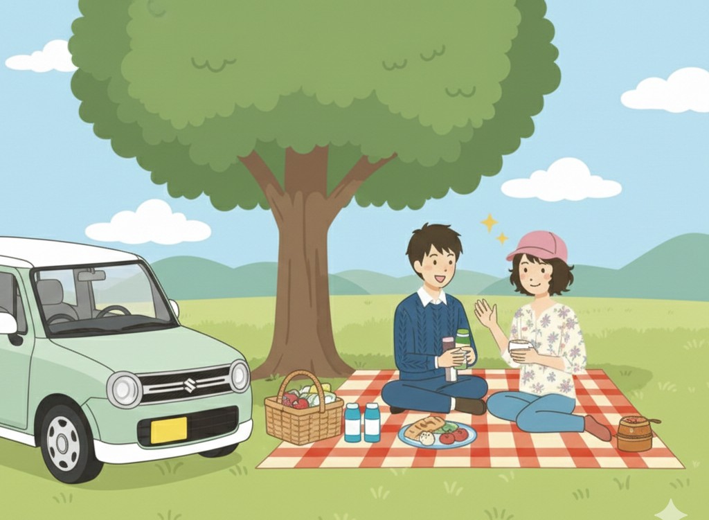 いつも相棒の車と一緒