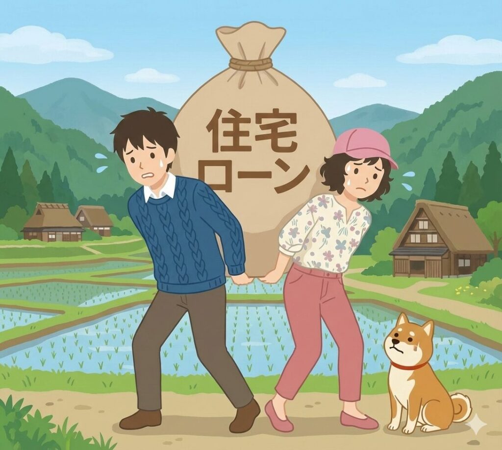 家計に重くのしかかる住宅ローンのイメージ