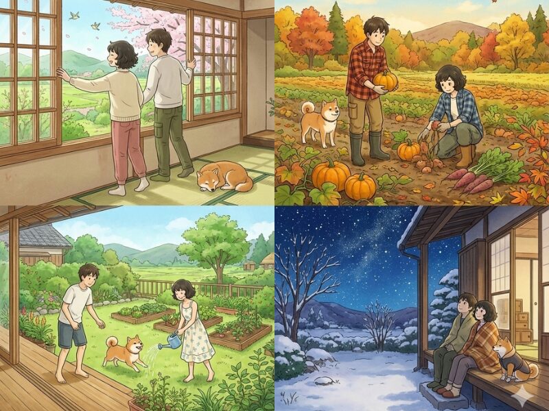 田舎暮らしの四季折々の光景