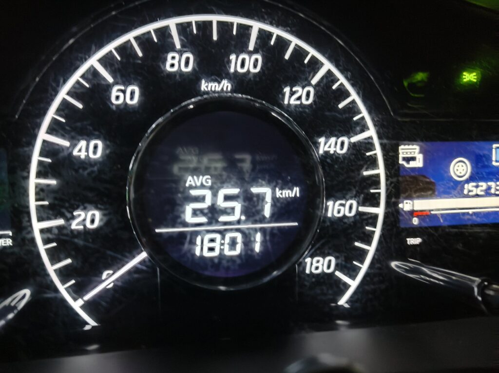 10月上旬の燃費計