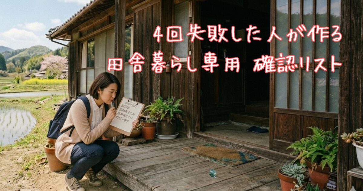 4回失敗した人が作る田舎暮らし専用確認リスト